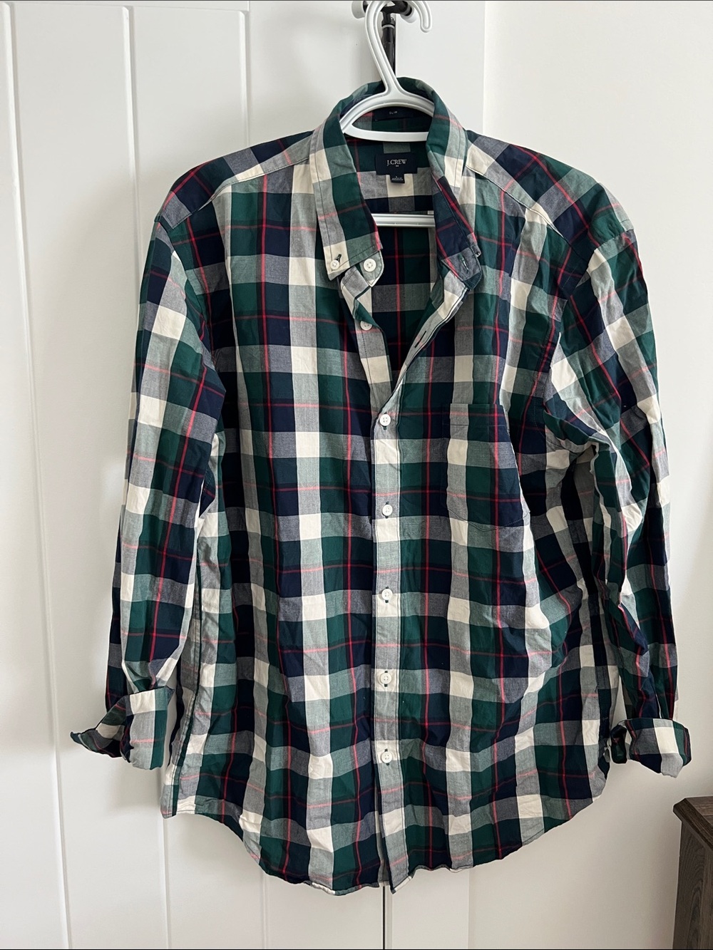 J. Crew Plaid Button-Down Shirt. Slim fit. Large